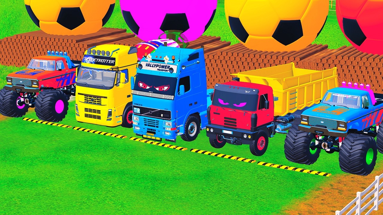 FS22 - Wheels on the bus, Police Car, Carro da Polícia, Jeep Wrangler,  Fire Truck, Monster Truck