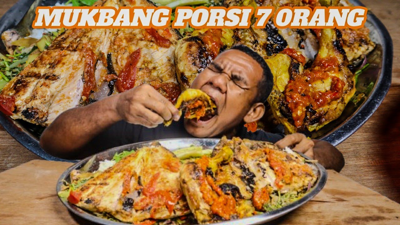 Mukbang Nasi Campur Porsi 7 Orang!! Auto Kenyang 😱 #mukbang #makan #food #eatingshow 