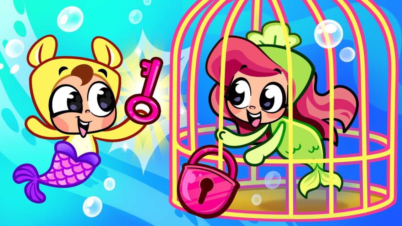 Pretty Little Mermaid 🧜🏻‍♀️🤩 Funny Kids Songs And Nursery Rhymes😍