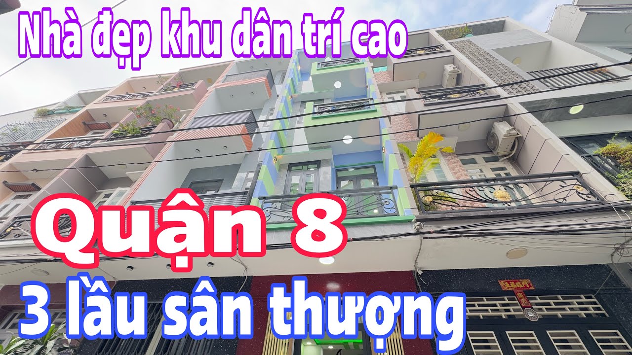 Bán nhà quận 8 hẻm xe hơi phường 15 khu an ninh 3 lầu sân thượng chỉ 5 tỷ 250 triệu #0706696269 