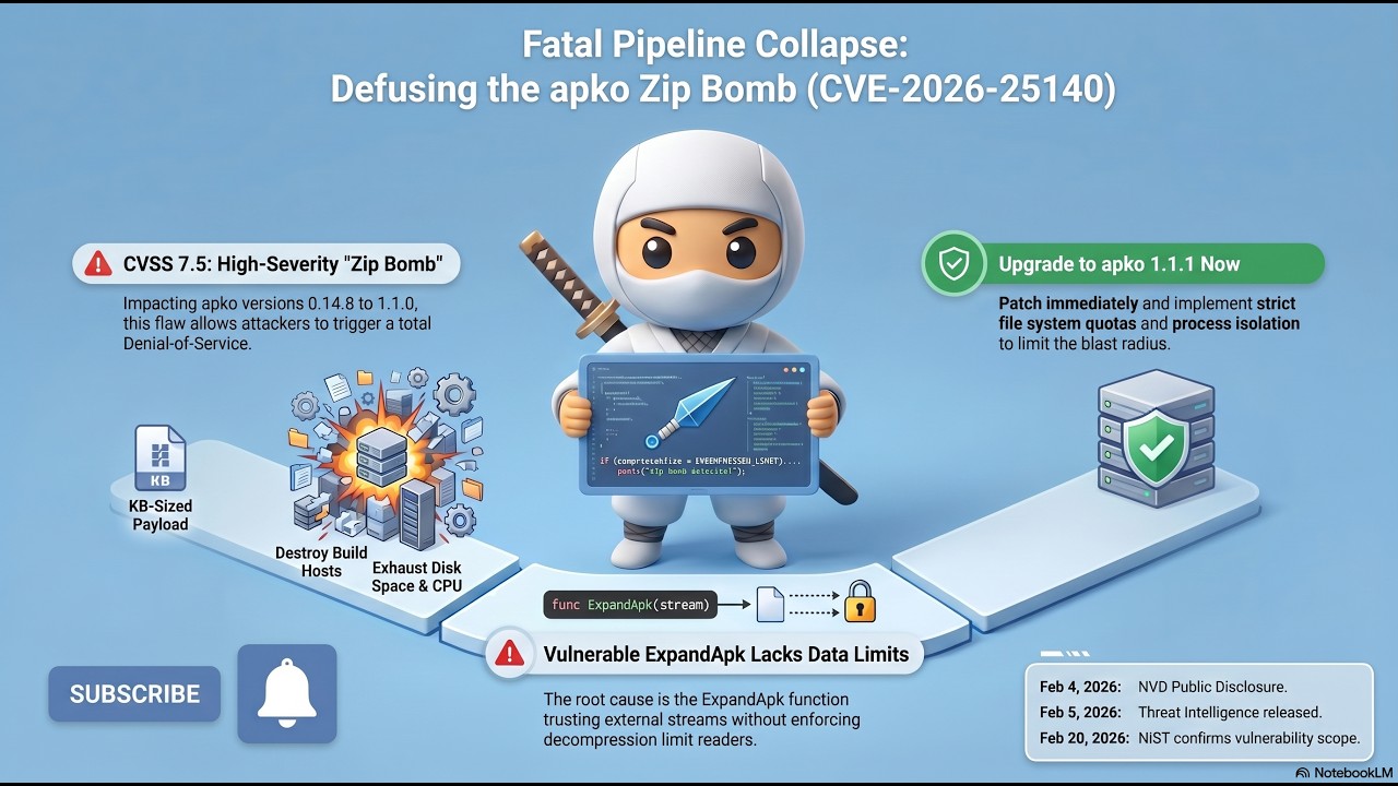 Fatal Pipeline Collapse:How Few Kilobytes Can Destroy Your Build Hosts CVE-2026-25140 #cybersecurity