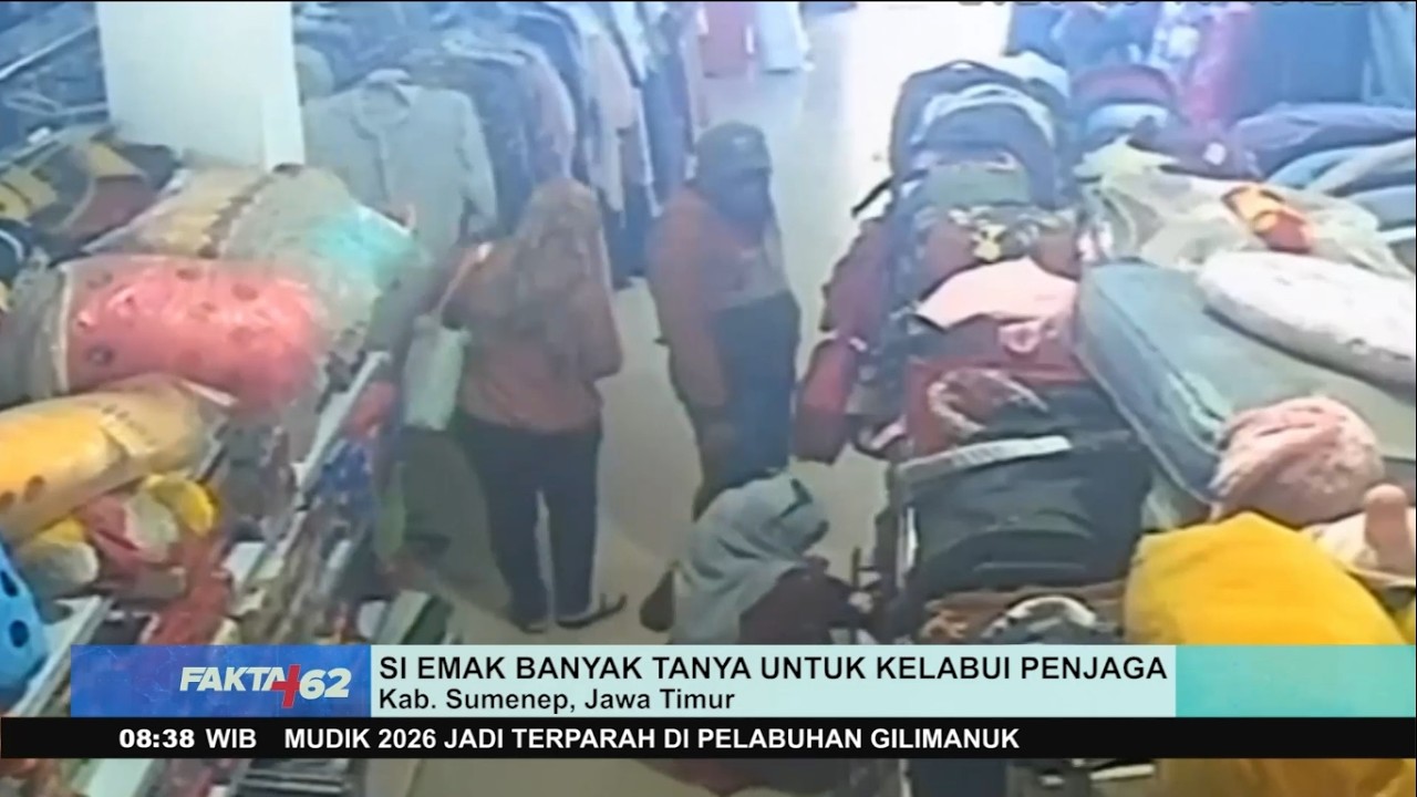 Terekam CCTV! Emak-emak Curi Baju di Toko
