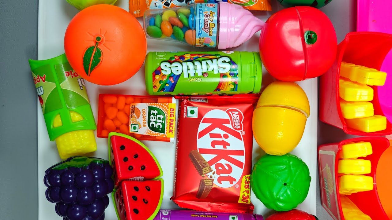 Fruit Cutting ASMR with Satisfying Candy Unboxing 😋🍏🍊