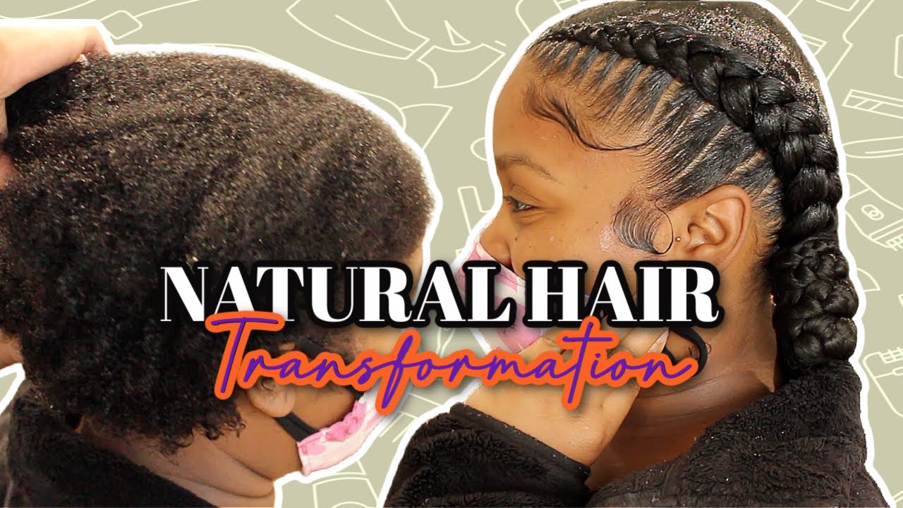 Two Braids on THICK hair | Natural Hair Transformation