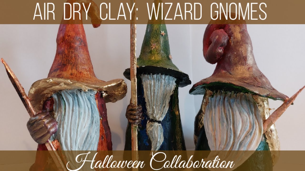Air Dry Clay Wizard Gnomes *Halloween Collaboration 2021*