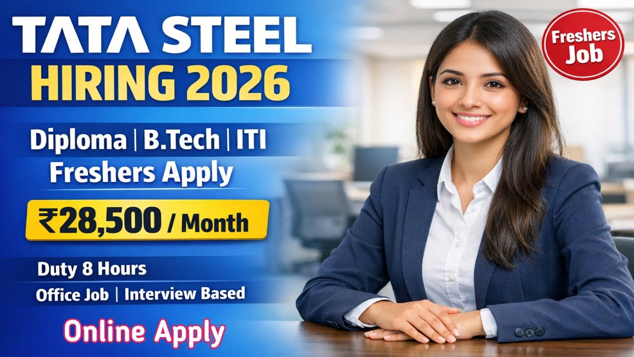 TATA STEEL HIRING 2026 | Diploma/B.tech/ITl |Freshers | Tata Steel Jobs 2026 | Careers at Tata Steel