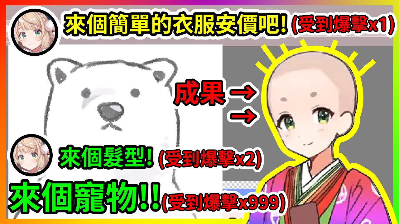 【羽衣年度神企劃】你觀眾一下任性一下配合w,變成爆笑神結局,彩虹十二單,光頭,還有北極熊?吐槽連發!畫圖結果竟然是?時雨羽衣的夏日繪圖崩壞!【羽衣媽媽】【Vtuber中文烤肉翻譯,Vtuber精華】