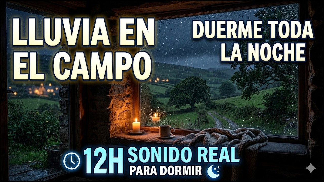 Escucha la Lluvia en el Campo 12H y Duerme Toda la Noche