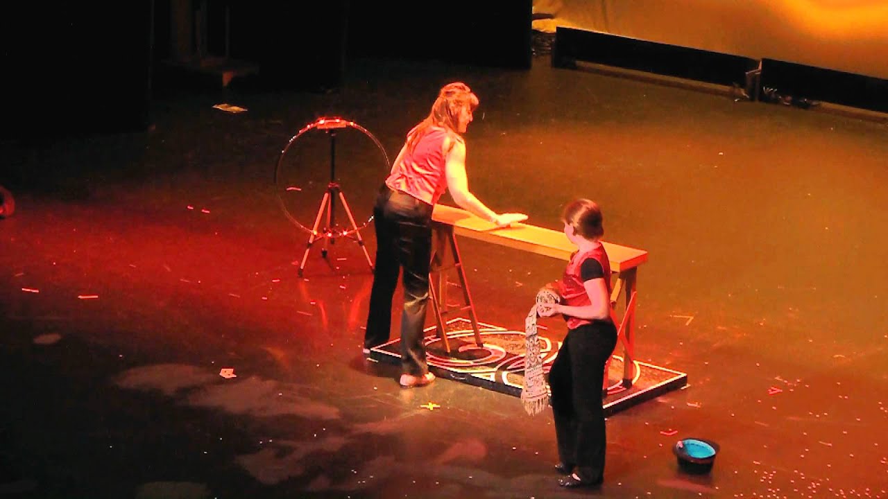 Becky Blaney performs Ladder Levitation