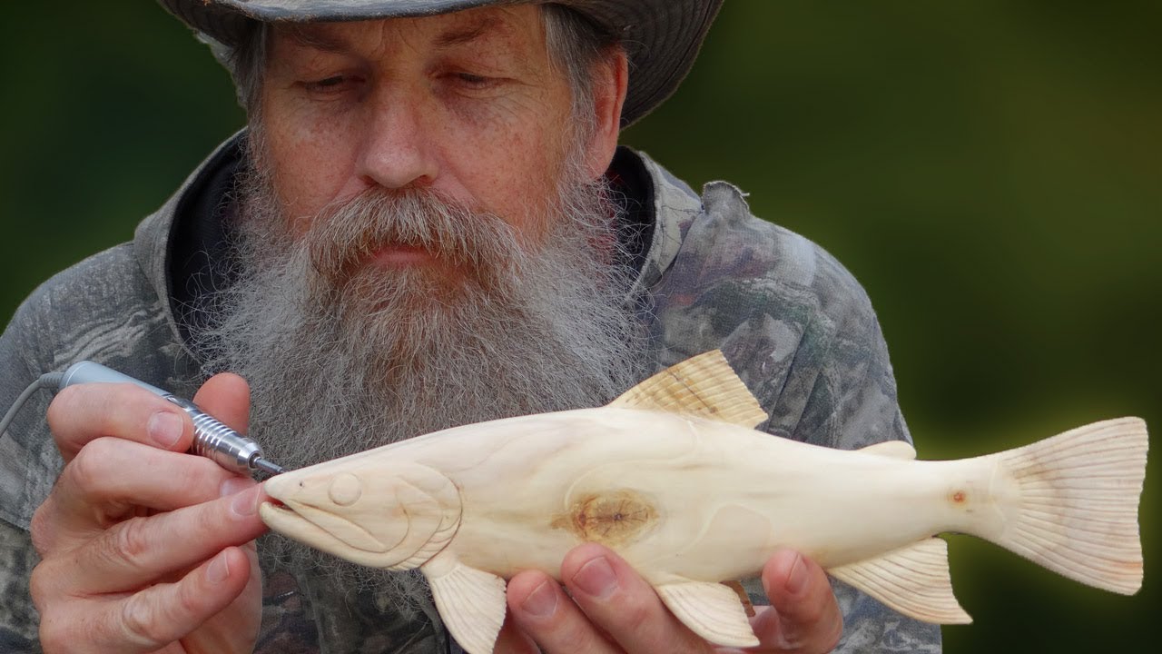 Carving a Wooden Brook Trout