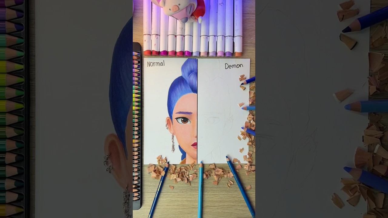 Dibuj&eacute; a RUMI de las Guerreras K-Pop 🤩 #dibujos #drawing #art