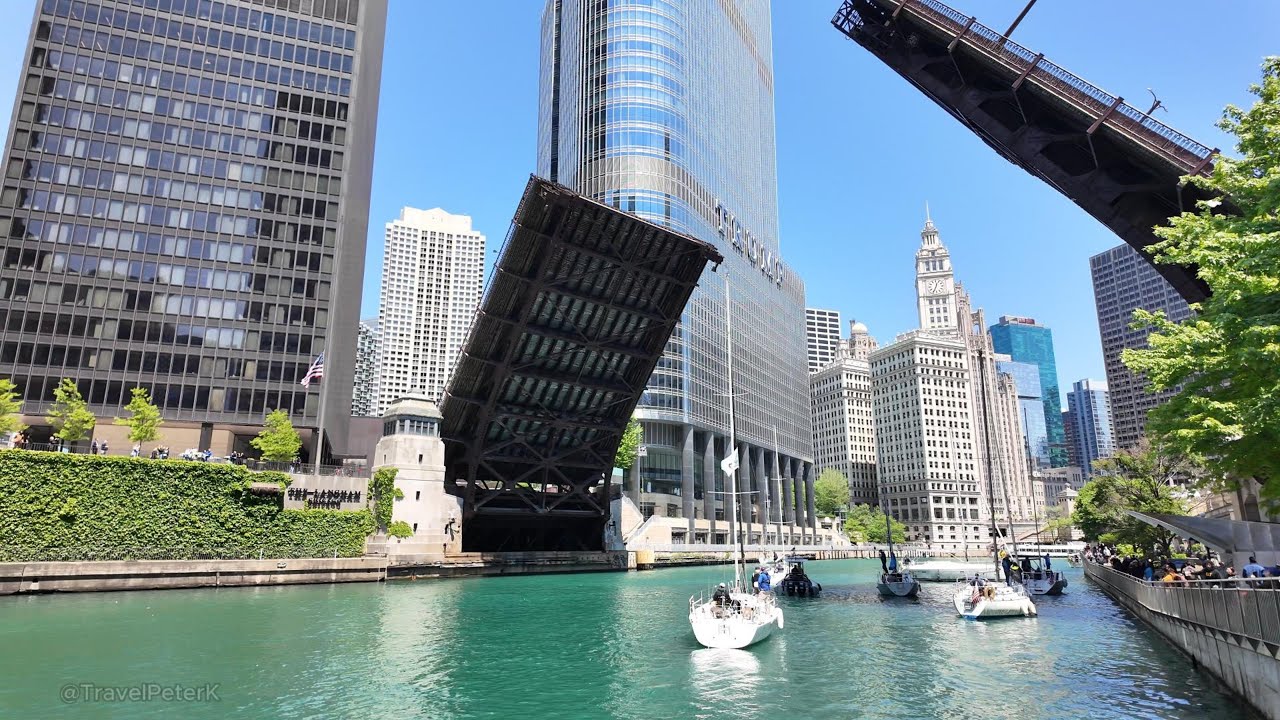 Walking in downtown Chicago