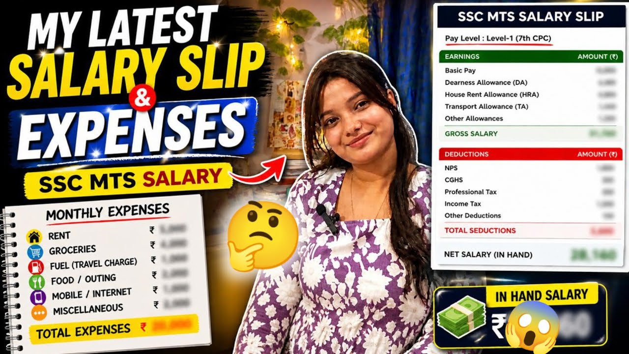 MY LATEST🥰🔥SALARY SLIP AND😱&hearts;️EXPENSES😱❤️| SSC MTS 2026