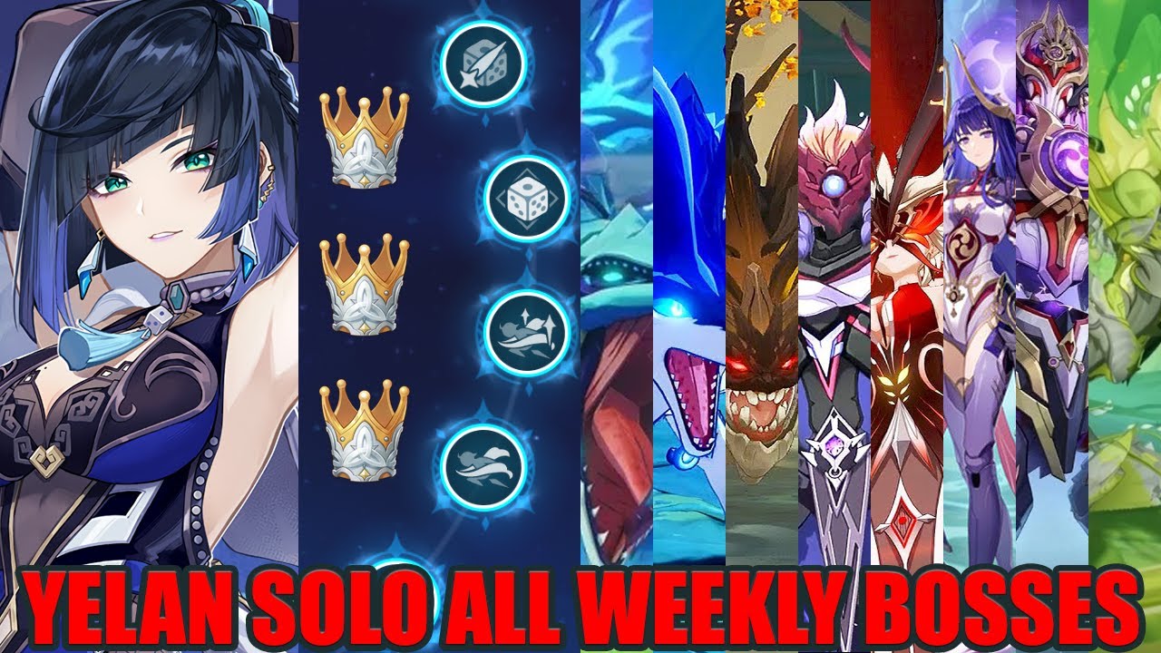 Triple Crowned C6 Yelan Solo Against All Weekly Bosses