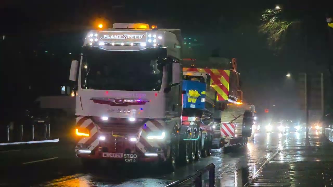 Police escort truck wide load Bradford 