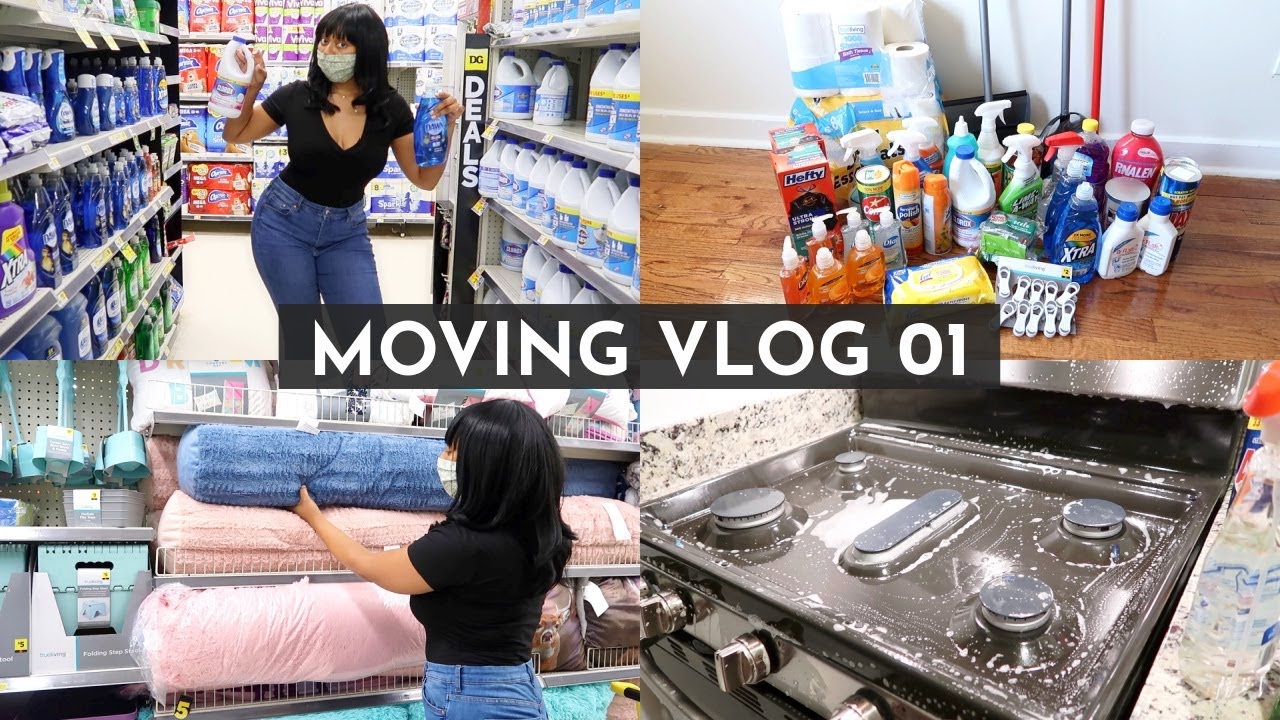 MOVING VLOG | Shop With Me for My New Apartment! Dollar General Haul & Cleaning