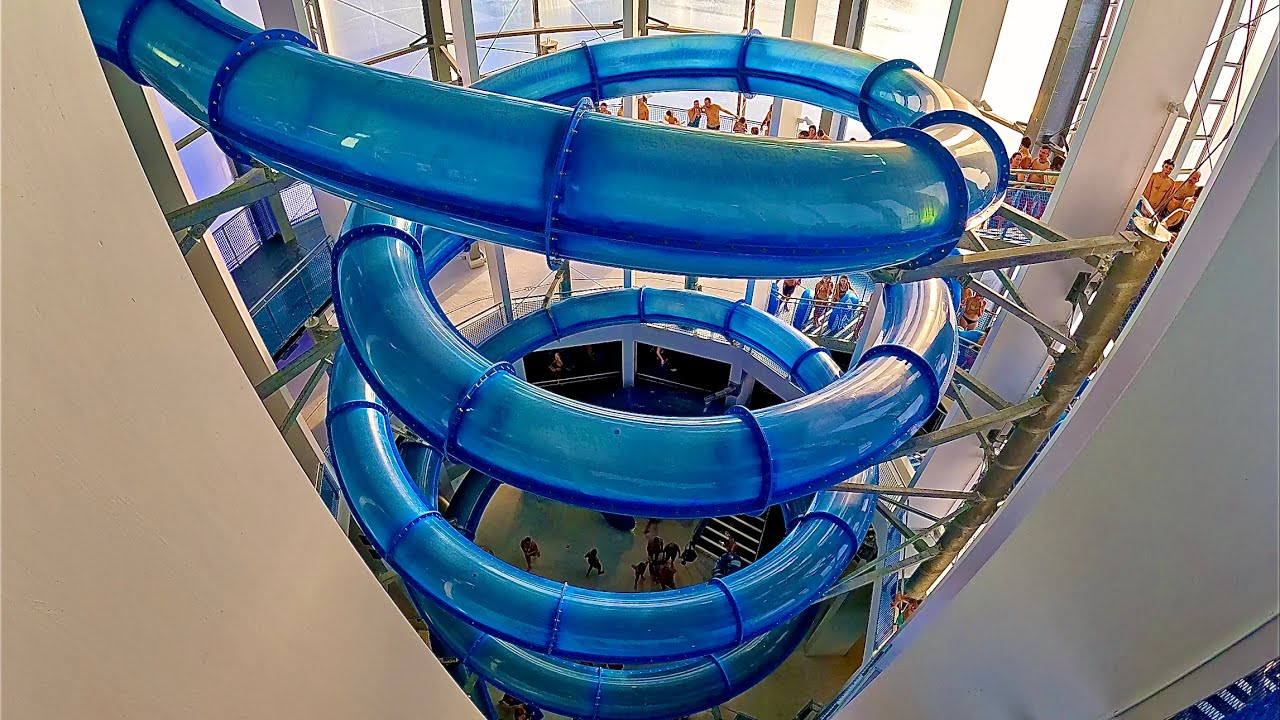 Spiral Water Slide with a Surprise Pool Drop at Aquascope