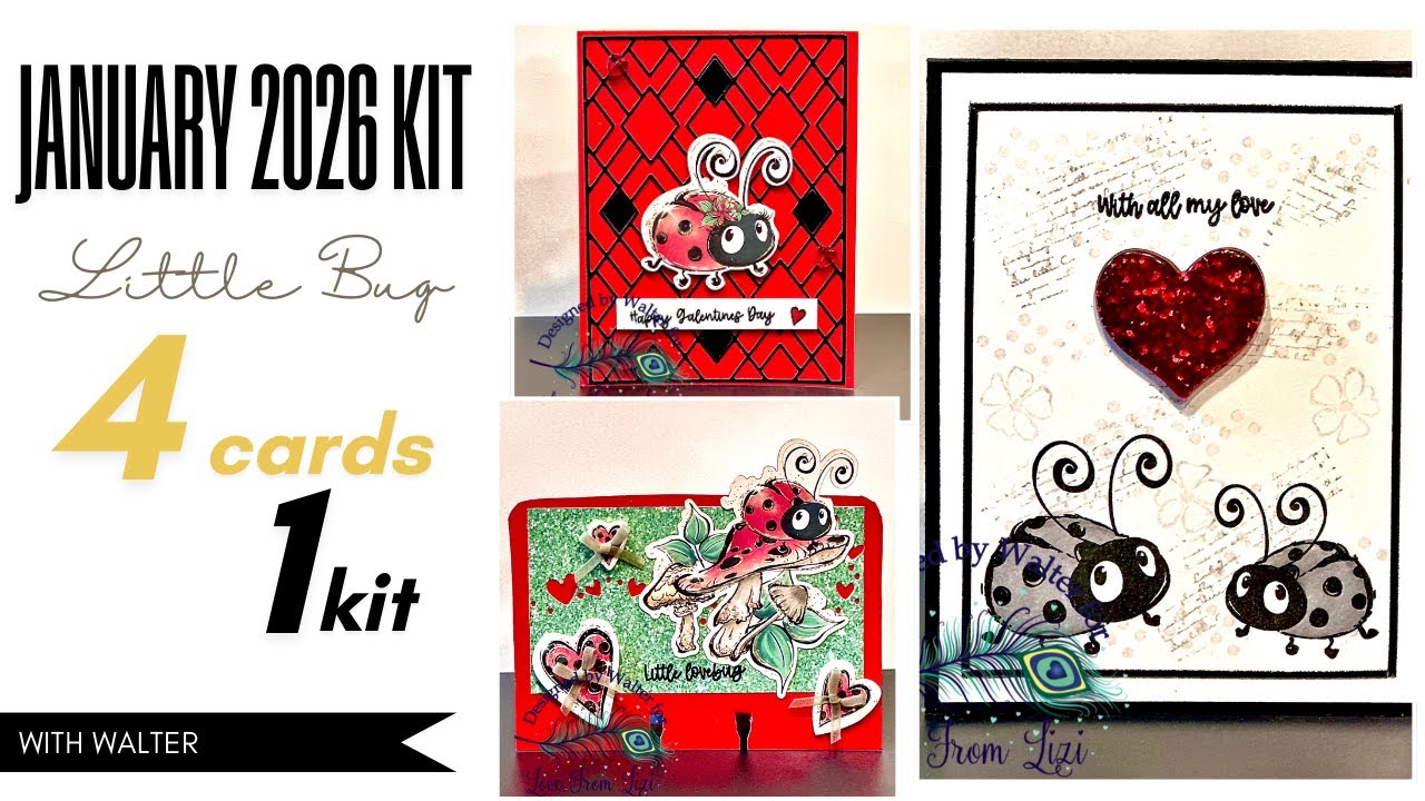4 открытки | 1 набор | Январь 2026 | Набор для создания открыток Little Bug Card Kit с Уолтером |...