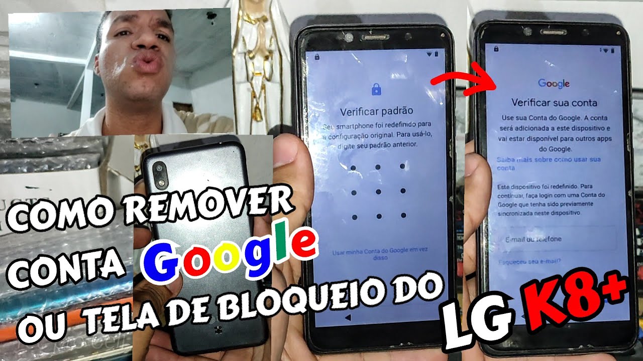 FÁCIL E GRÁTIS! COMO DESBLOQUEAR CONTA GOOGLE OU BLOQUEIO DE TELA DO LG K8+ LG K8 PLUS SEM PC
