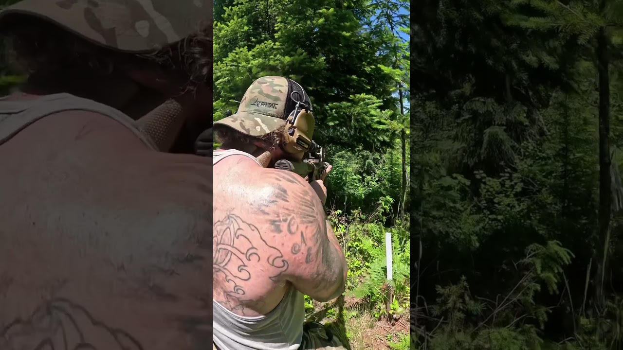 Green Beret takes 200m unsupported shot on 8 inch steel through thick vegetation. #specialforces