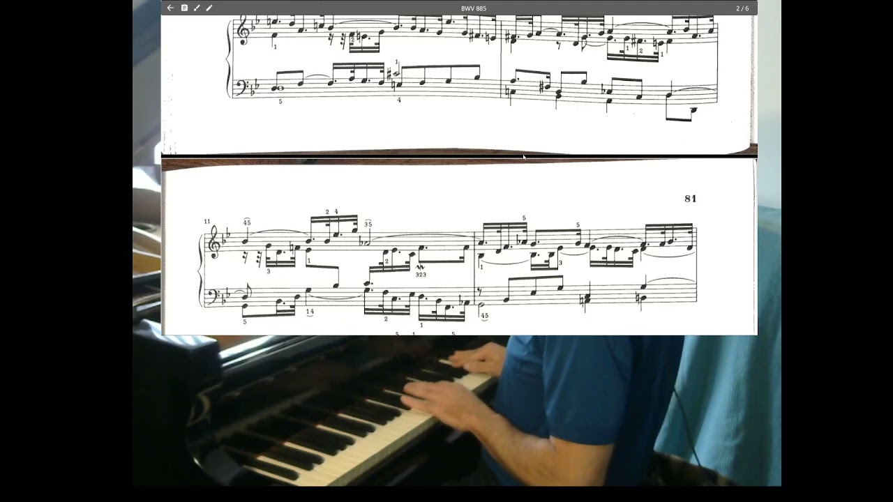 Reading Bach BWV 885, 886 Fourth Time Through