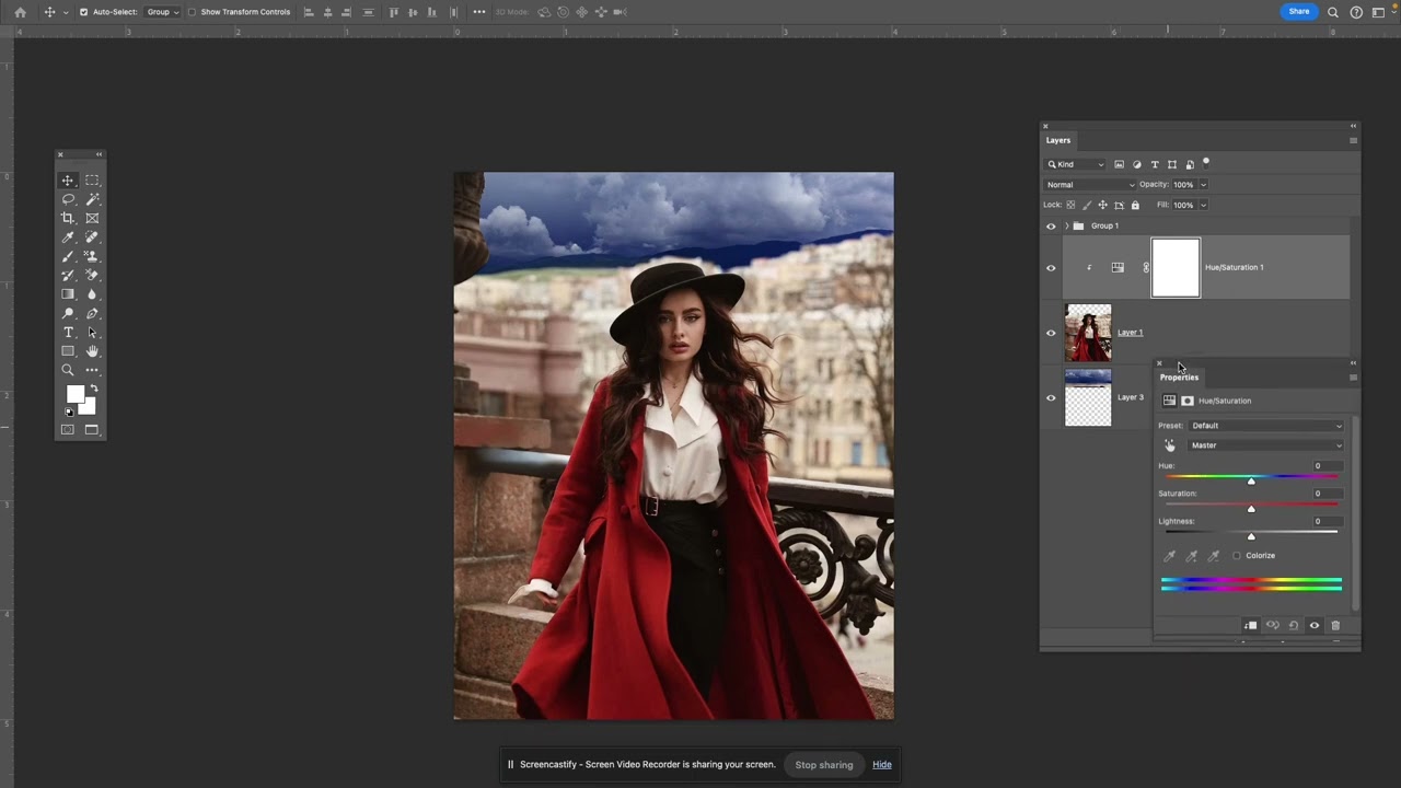 Hue/Saturation with Clipping Mask