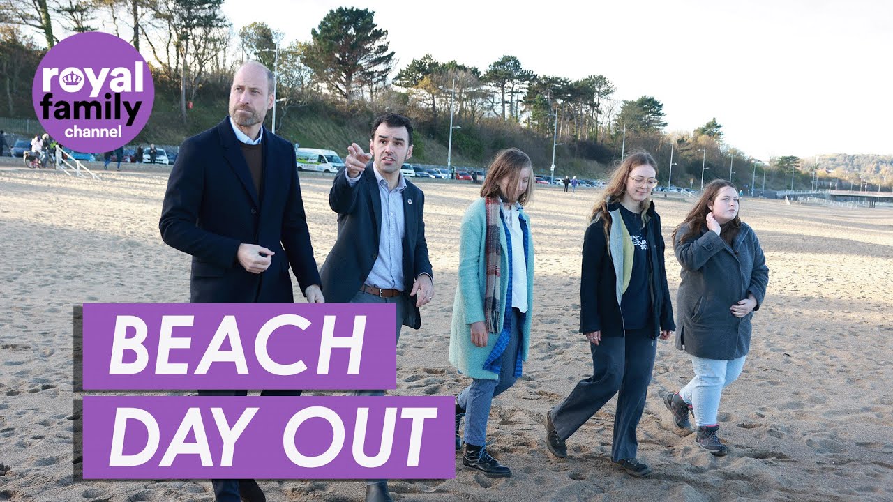 Принц Уэльский получил теплый прием на «холодном» валлийском пляже