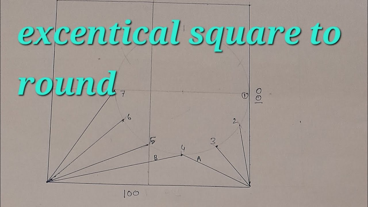 Excentical square to round / layout fabrication #material #pipelining #sheetwork #fabricationshop 