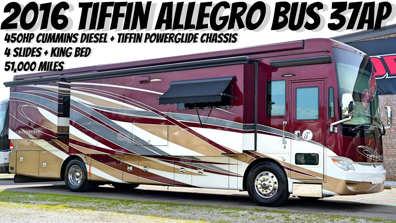 2016 Tiffin Allegro Bus 37AP A Class 450HP Cummins Diesel Pusher from Porter's RV Sales - $212,900