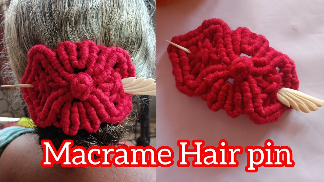 DIY Macrame Hairpin Tutorial | Step by step for beginners | Handmade Boho design | Hair accessories