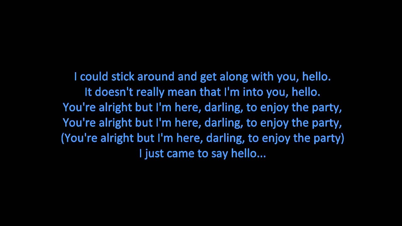 Martin Solveig & Dragonette - Hello (ON SCREEN LYRICS)