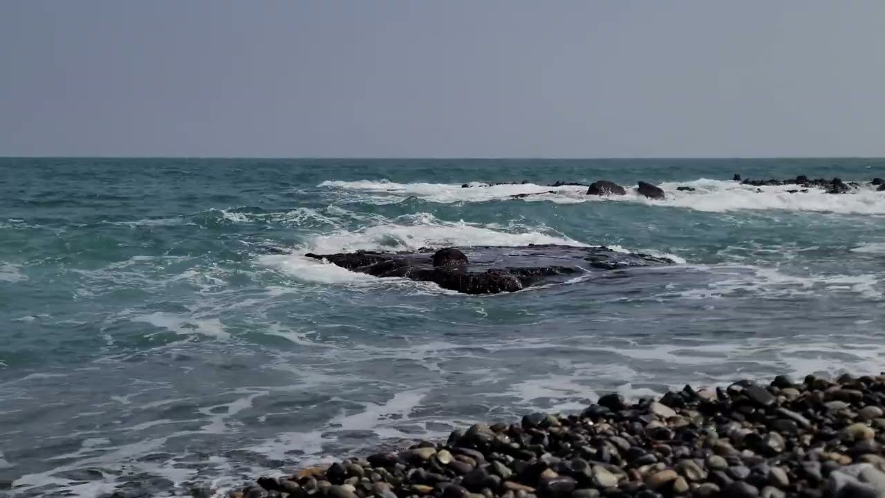 바다 몽돌해변 파도소리