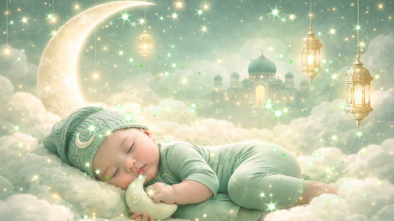 ✨Ramadan Special Lullaby 🌙 Relaxing Sleep Music + Water Sound for Babies PART.2