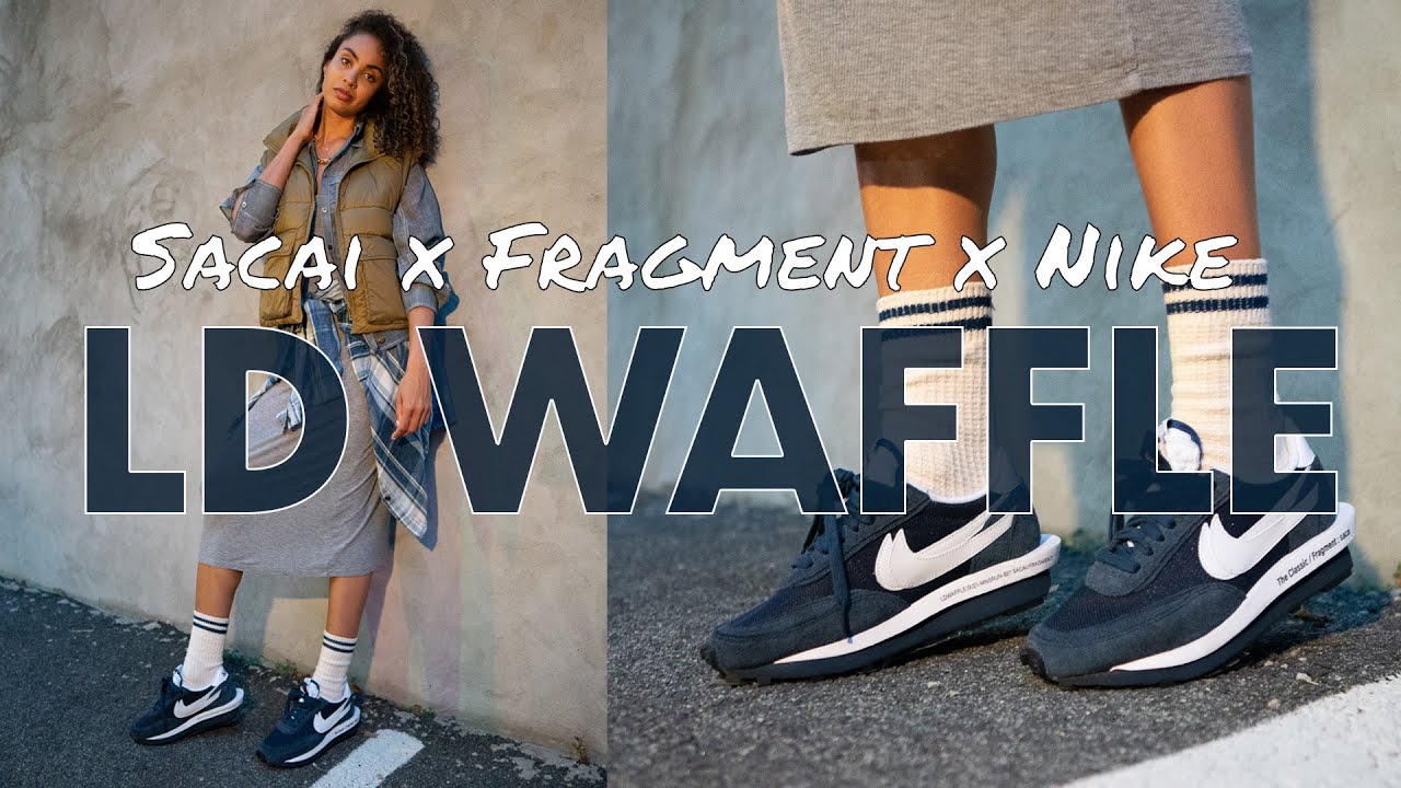 SACAI x FRAGMENT x Nike LD WAFFLE Blackened Blue On Foot Review, How to Style