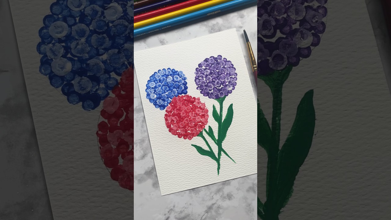 Cute flowers using cotton bud&hearts;️&hearts;️&hearts;️&hearts;️ #shorts #shortsfeed