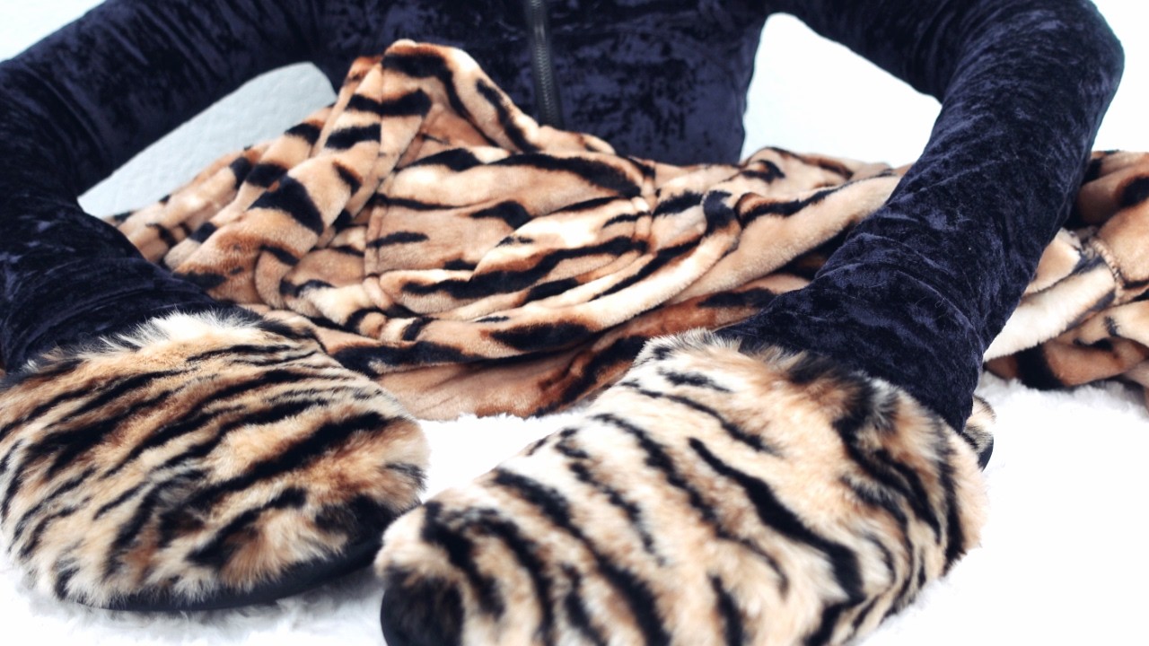 Cozy Tiger Print Robe ASMR 🐯 ✨ Soft Spoken Whispers & Fluffy Fabric Sounds | Relaxing ASMR Sounds