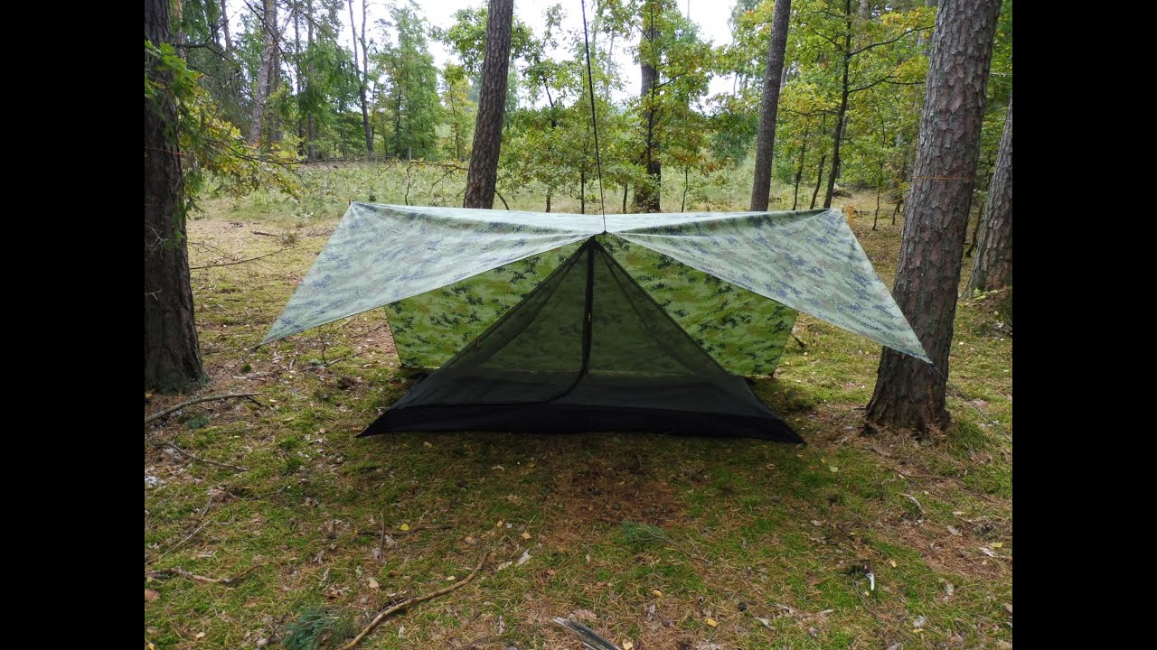 Lekki namiot 1 osobowy typu moskitiera oraz tarp