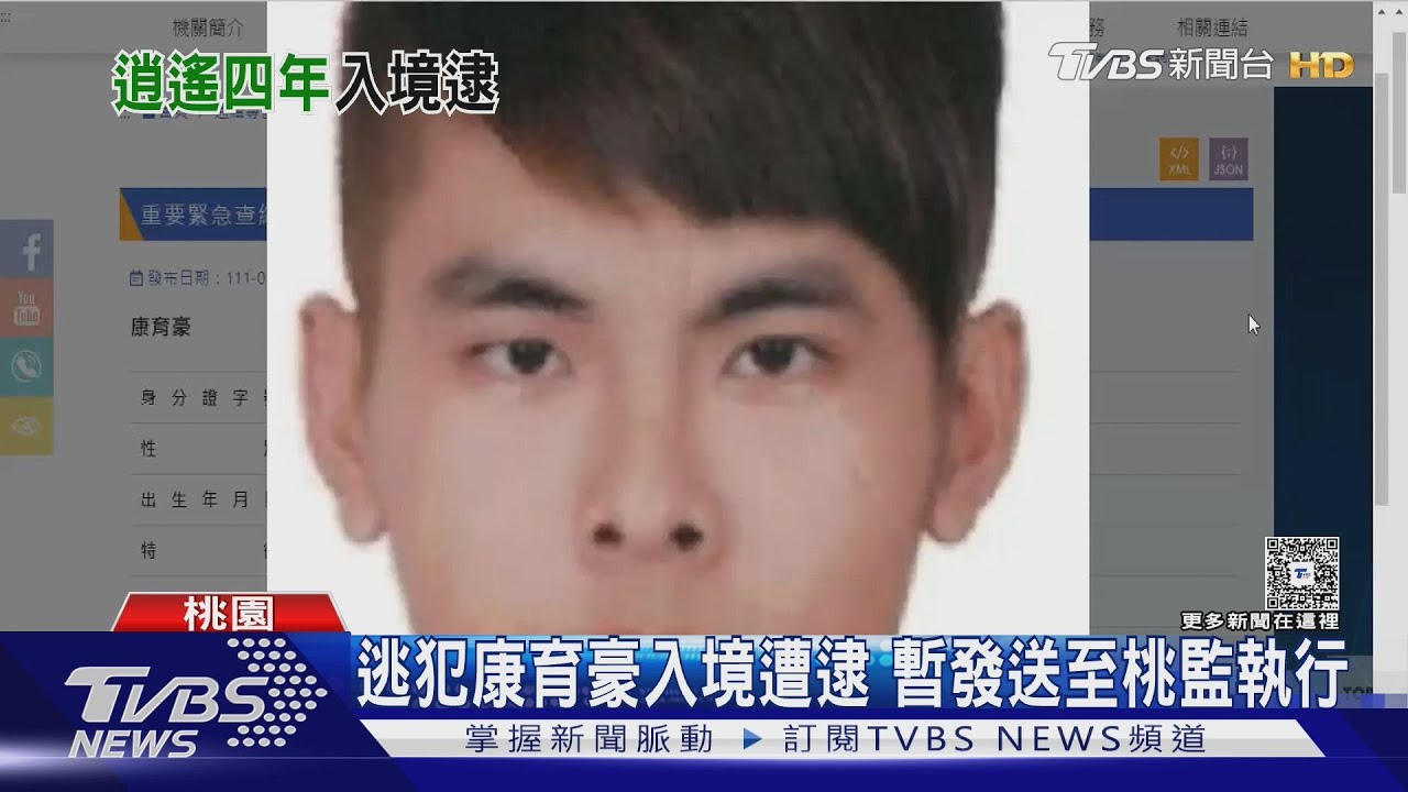 逃亡4年還砍人 逃犯康育豪搭機回台落網｜TVBS新聞 @TVBSNEWS01