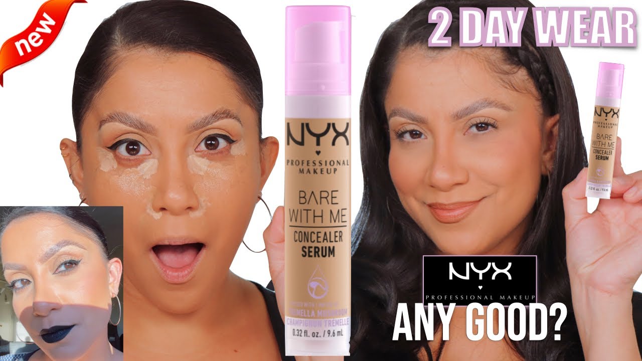 2-дневный тест на стойкость *новинки* NYX BARE WITH ME SERUM CONCEALER *сухость под глазами* | Ma...