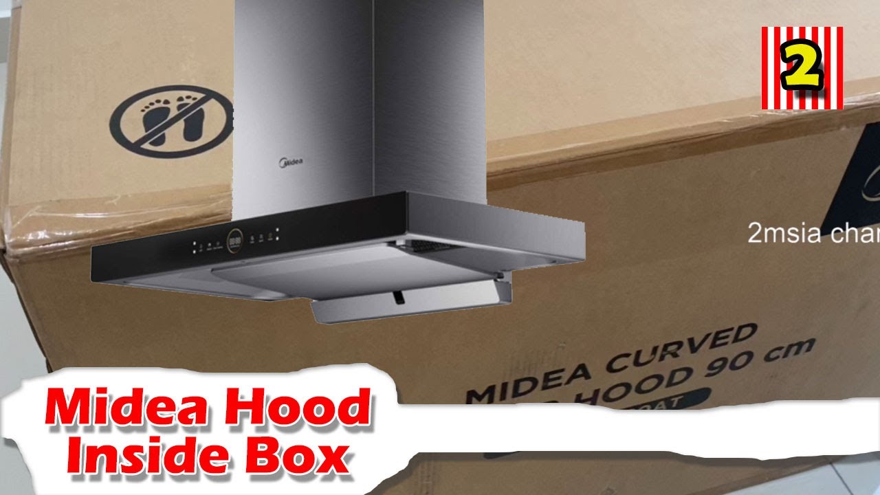 Midea Kitchen Hood MCH-90M80AT Inside Box Suction Power 2000 m3/Hr | Home Appliances