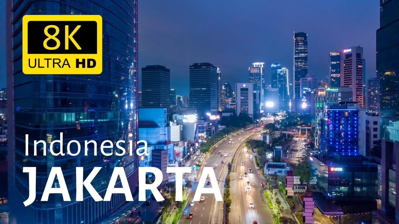 Jakarta Indonesia 🇮🇩 8K [Ultra HD] by Night & Day - Drone Views of Downtown Jakarta