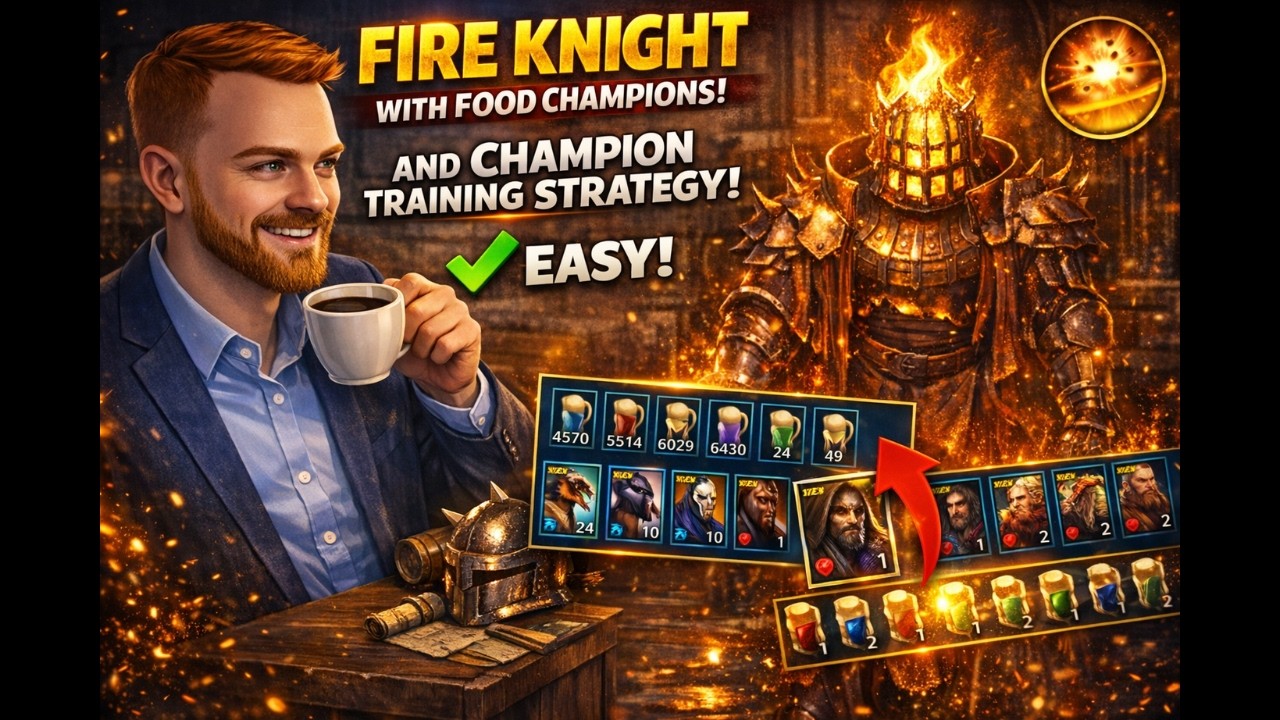 Fire Knight 20 With FOOD Champions! | My Champion Training Strategy (Raid Shadow Legends)