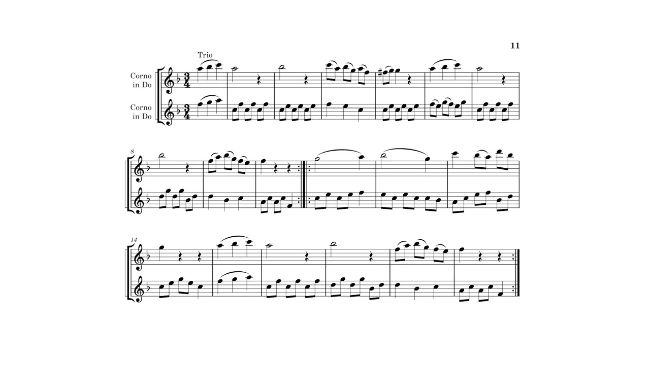 【Composition】(Mozart's Birthday) Horn Duo in C, i-36