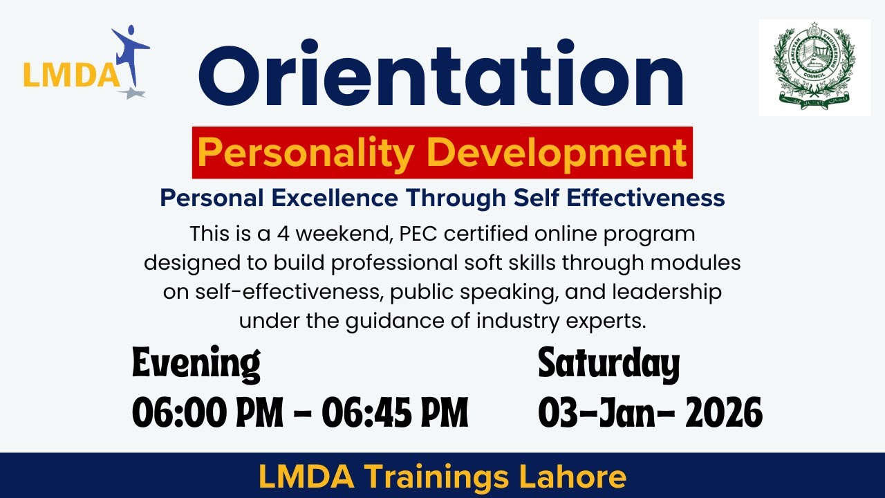 1st Orientation Personality Development and Personal Excellence Through Self Effectiveness
