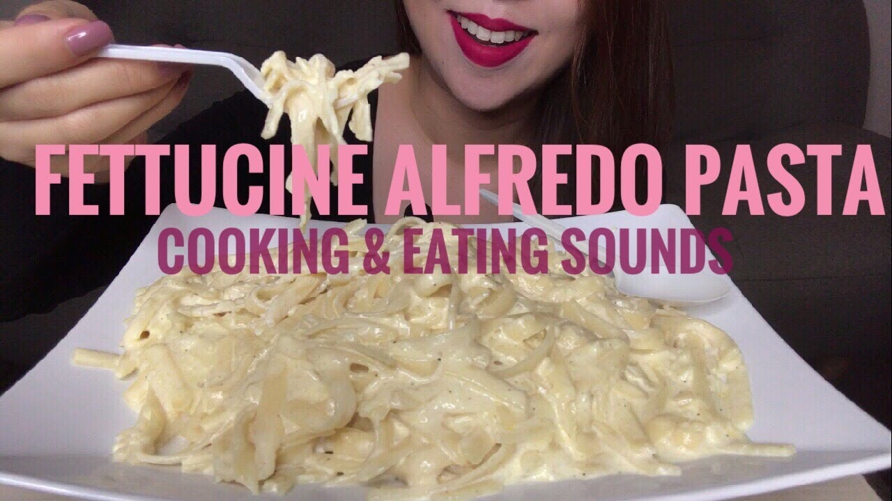 How To Make Creamy Fettucine Alfredo | ASMR | Eating Sounds (No Talking)