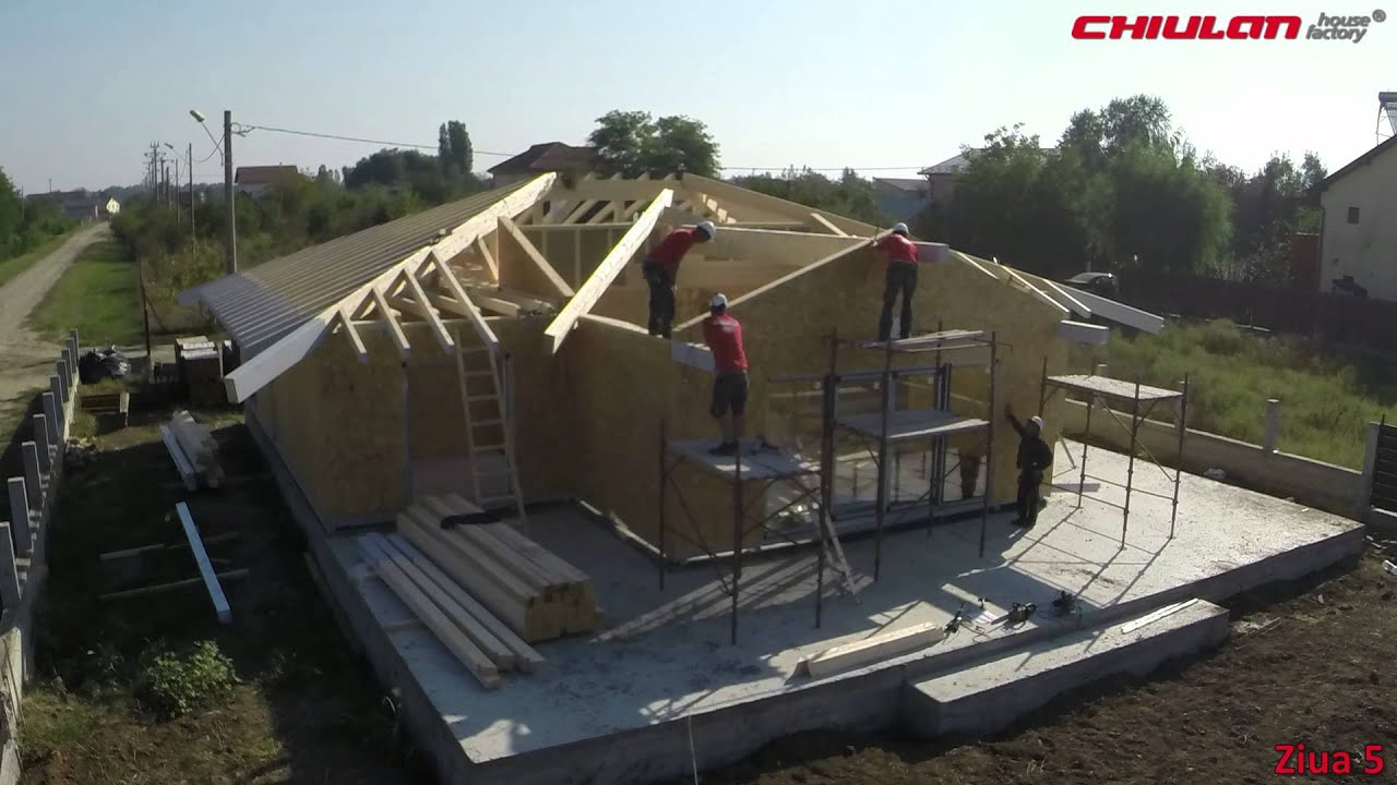 Montajul unei case cu structura de lemn 180 mp-Chiulan House Factory