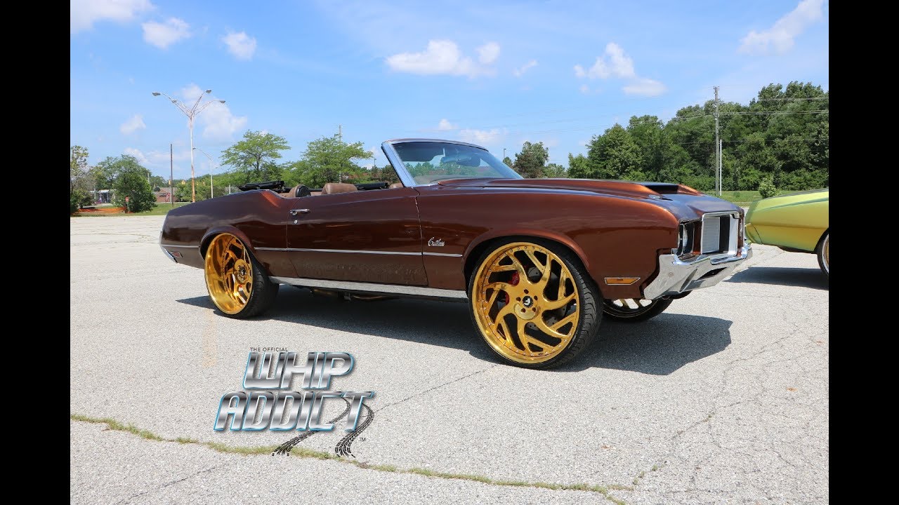 WhipAddict: Kandy Root Beer 72' Oldsmobile Cutlass Vert on All Gold Forgiato 26s, Custom Interior