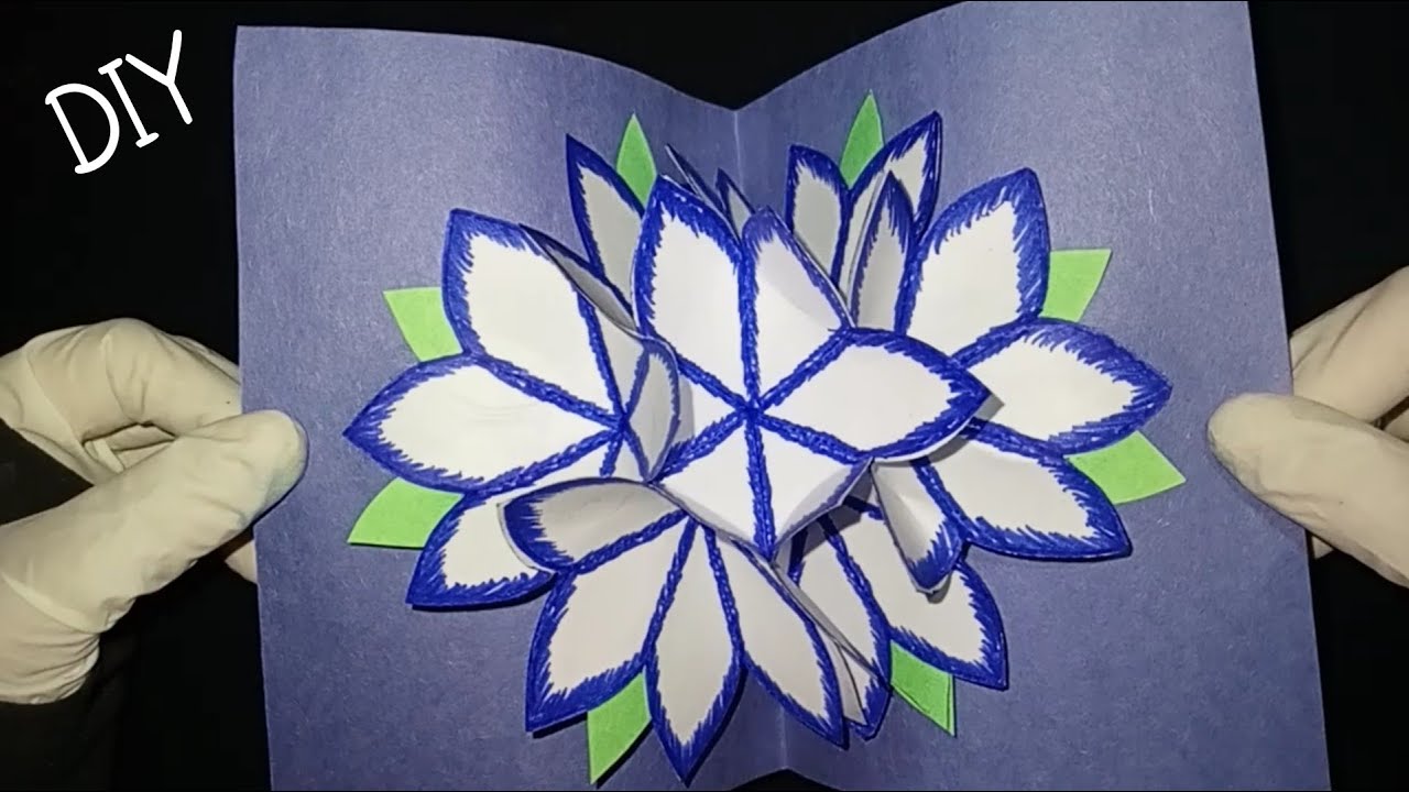 Paper Flower Pop Up Card DIY | How to make Pop Up Card Paper Flower | Pop Up Card Easy 