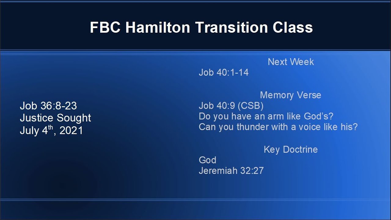 Sunday School Job 36:08-23