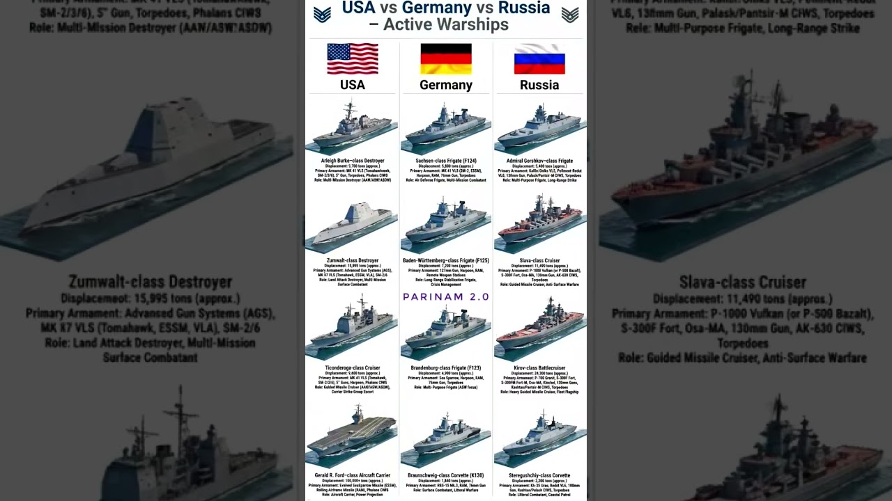 USA Vs RUSSIA Vs GERMANY active Warships 